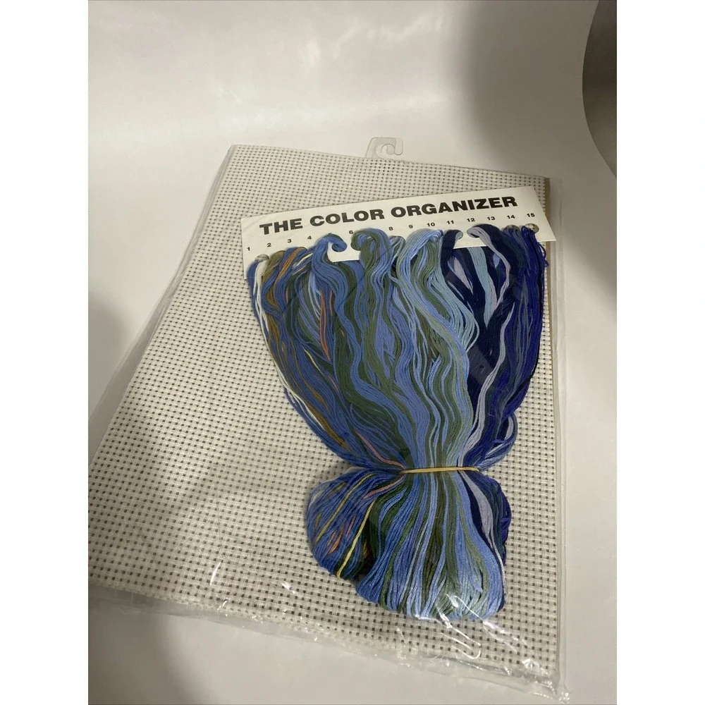 Needle Treasure Cross Stitch Kit Swans Lily Pond 05107 Blue White  Large Count